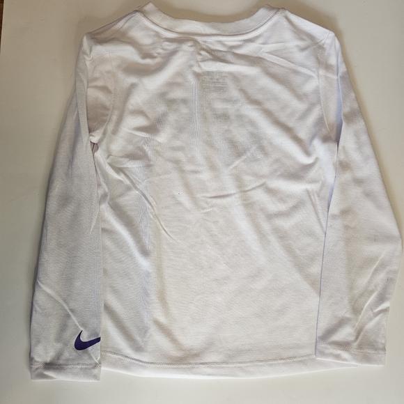 Nike 2 Piece White and Purple Long Sleeve with Orange Shorts Size 5/6 - Picture 4 of 7
